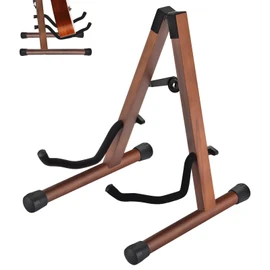 DOMMI Wooden Guitar Stand, Adjustable Acoustic Guitar Stands, A-Frame Electric Guitar Stand Holder Compatible with Electric, Bass Guitar, Foldable Guitar Stands Floor for Easy Storage
