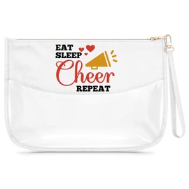 Cheerleader Gifts for Women Clear Makeup Bag Cheer Lover Gifts Cheerleading Teammate Present Cosmetic Bag Christmas Birthday Present for Daughter Her Female Cheer Team Toiletry Pouch