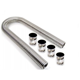 HRC Universal Radiator Hose Kit Flexible 48" Stainless Steel GM Chevy Ford Mopar