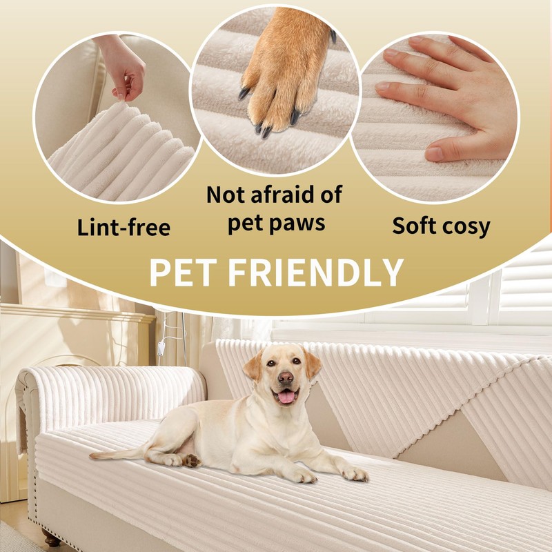 HAOMAIJIA Waterproof Couch Cover for Dogs Washable,Fuzzy Pet Couch Covers