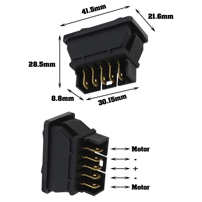 SING F LTD 5PCS 5-Pin DC12V 24V 10A DPDT Car