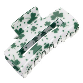 Baluue St Patrick's Day Shamrock Pattern Claw Clip Lightweight Hair Clamp for Versatile Holiday Accessory for Style and Comfort
