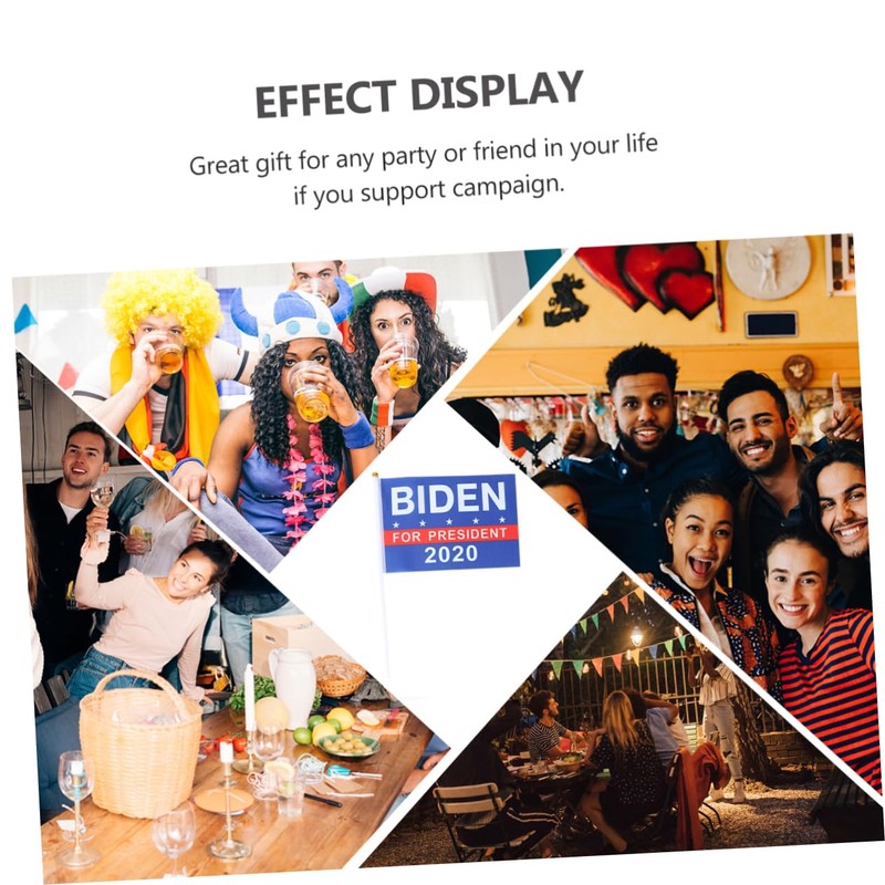 KONTONTY 10pcs President Hand Flags Vibrant Parade Banners with Durable