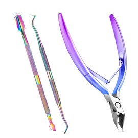 3 Stück Nagelhaut Schiebe Set & Nagel, Nagelhautschieber,Bunt Farbverlauf Cuticle Trimmer