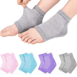 AYNKH 4 Paar feuchtigkeitsspendende Fersensocken, zehenloses Design, extra große Größen, Reparatur von trockenen/gespaltenen Fersen, weich & atmungsaktiv, Fußpflege-Behandlung für trockene Haut