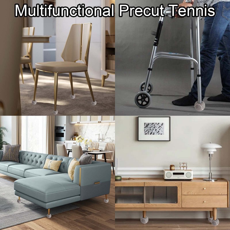 ZHUOKECE 4 pelotas de tenis precortadas para patas de muebles,