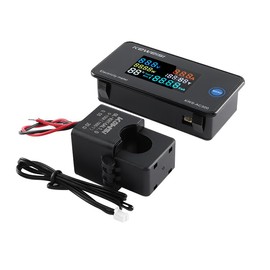 JESSINIE AC Voltage Current Meter, Closed Transformer Voltage Monitor Tester 0-100A AC50-300V Voltage Current Power Electric Energy Electrical Multi Tester LCD Digital Display KWH Reader