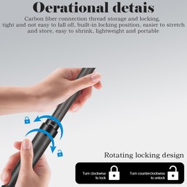 26cm exteded to1.2m (3.9ft) Long Invisible Carbon Fiber Selfie Stick for insta360 x4 Insta 360 x4 x3 x2 x gopro Hero 13 12 11 10 9 8 7 6 5 DJI OSMO Sport Camera Accessories (Black)