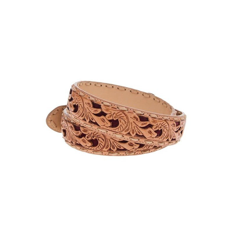 R. Watson Boots Men's Rhubarb Suede Underlay Natural Embossed Belt