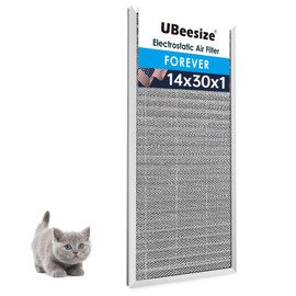 UBeesize 14x30x1 Reusable Electrostatic Air Filter HVAC AC Furnace Filter,MERV 8,Washable, Lasts a Lifetime,Permanent Air Filter,Breathe Fresher,Home And Office(Actual Size:13.5x29.65x0.86 Inch)