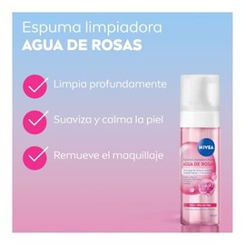 NIVEA Agua de Rosas Espuma Limpiadora (150 ml) - Tecnología Micelar para una Limpieza Profunda e Hidratación - Desmaquillante Ideal para Todo Tipo de 