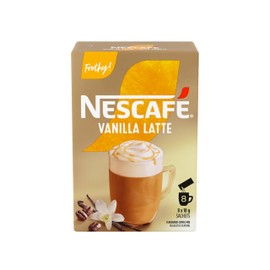 NESCAFE Vanilla Latte Frothy Instant Coffee Mix, No Milk Needed, Just Add Hot Water, Responsibly Sourced Coffee, No Artificial Colours, No Artificial Flavours, No Sweeteners, 148 g