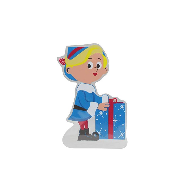 ProductWorks 7.25" Rudolph The Red-Nosed Reindeer Hermey Jelz Christmas Window
