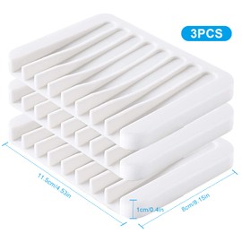 Vilike Jabonera de Baño,Soportes para Jabon,Soporte Antideslizante con Drenaje Automático y Silicona Irrompible - Accesorios para Lavabo, Bañera y Ducha -Blanco