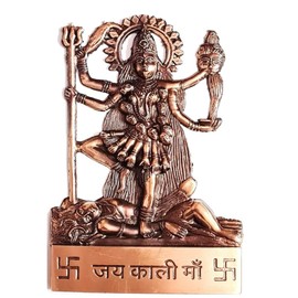 4.3 Inches Handmade Kali Spiritual Goddess Standing on Shiv, Mix Metal Statue Pooja Item