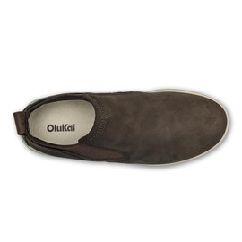 OLUKAI Pehuea Mid Women's Slip On Boot, Casual Everyday Shoes with Easy On & Off Design, Waterproof Leather, Comfort Fit & Wet Grip Rubber Soles, Dk Java/Dk Java, 7
