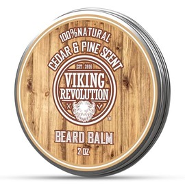 Viking Revolution - Blsamo para barba, aroma de cedro y pino con aceites de argn y jojoba, estilos, fortalece y suaviza barba y bigotes               