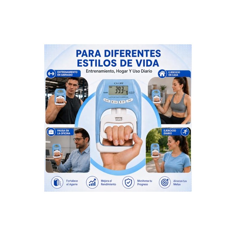 Probador de Fuerza de Agarre, Dinamómetro Digital
