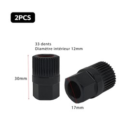 2 PCS Alternator Pulley Removal Tool, Special Disassembly and Assembly Tool for Generator One-Way Pulley, Clutch Tool for Easy Pulley Replacement Auto Parts Spare Parts Black