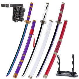 Zisu Carbon Steel Roronoa Zoro Sword, Zoro Cosplay Emma Zoro Sword Katana, about 40 inch Overall, 3pcs a Set