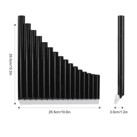 Pan Flute ABS 16‑Tone Tube C Key Musical Instruments with Nylon Padded Handbag Multifunction Panpipe for Children Adults Beginners(black)