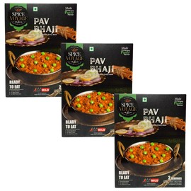 Spice Voyage Curry Paste 3 Pack Combo - Indian Butter Pav Bhaji 10.6 Ounces Each Just In 10 Mins Quick Easy Cooking, Irresistible Flavor, and Healthy Vegetarian Meals