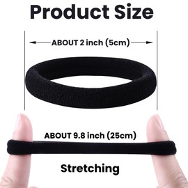 JOISHOP 60pcs Black Hair Ties, Thick Elastic Hair Bands Soft Hair Bobbles Ponytail Holders Seamless for Women Thick Curly Hair No Damage