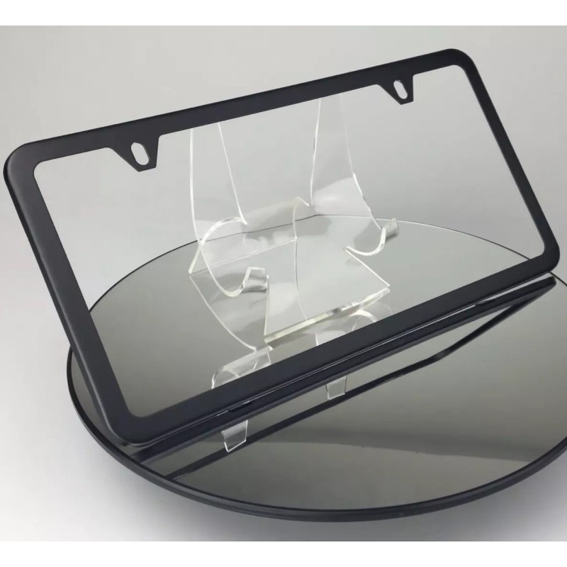 MotorVehicleParts Powder Coated Matte Black Stainless Steel License Plate Frame