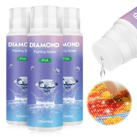 NAIMOER Diamond Painting Glue 360ML, DIY Diamond Painting Art Sealer with Sponge Head, 5D Diamond Painting Accessories Permanent Hold Shine Effect Sealer for Diamond Painting & Puzzle Glue