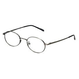 Calabria Metal Flex KIDS M Oval Reading Glasses +0.75 Pewter Silver Black Girls