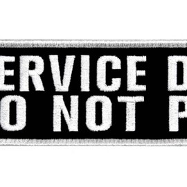 TailWag Planet Service Dog Do Not Pet Patch Embroidered Vest / Harnesses Badge Fastener Hook & Loop Emblem, 6 x 2 Inches