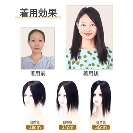 HIYE Partial Wig, Medical Wig, Hairpiece, Breathable, Wig, Fully Hand Planted, Ultra Real Skin, Hide Hair Loss, Flirty, Gray Hide, Made of Human Hair, Separate Dedicated Cover Piece, Vertical Length