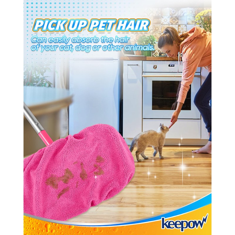 KEEPOW Reusable Mop Refill Pads for Flash Speedmop, Microfibre Pad