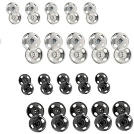 HIDOSNG Sew on Snap Buttons, 20 Sets Clothes Hidden Sew on Press Studs Button Metal Snaps Fastener for Sewing Clothing Craft Handbag 12mm 8.5mm
