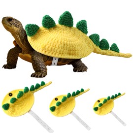 Knitted Turtle Sweater - Dinosaur Shell Costume with Adjustable Strap, Breathable and Warm Winter Pet Outfit, Handmade Tortoise Apparel for Cosplay, Party, and Photo Shoots (Yellow, Small)
