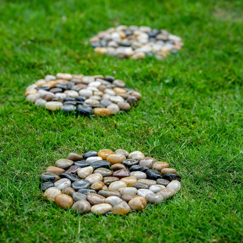 Natural River Rock Stepping Stones for Garden Walkway - Round