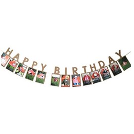 Happy Birthday Photo Garland, Happy Birthday Garland, Photo, Kraft Paper