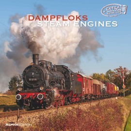 Alpha Edition - Damploks 2025 Brochure Calendar, 30 x 30 cm, Wall Calendar with Space for Notes and Appointments, Pictures of Steam Engines, Monthly Overview and Holiday Dates DE/AT/CH