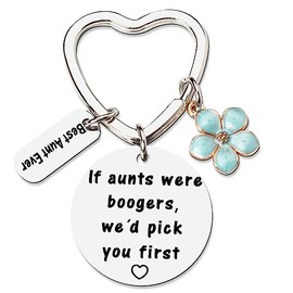 Aunt Aunty Gift Keychain from Niece Nephew If Aunts Wear Boogers We'd Pick You First Keyring for Aunts Auntie Christmas Birthday Gifts for Aunt Aunty Key Ring