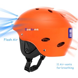 Tontron Wakeboard Kayak Kitesurf Water Sports Helmet (Glossy Orange, M)