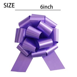 6 Pieces Pull Bow Gift Wrapping,Purple Gift Bow,Pull Bows for Christmas Wedding Baskets Valentine's Day Bows
