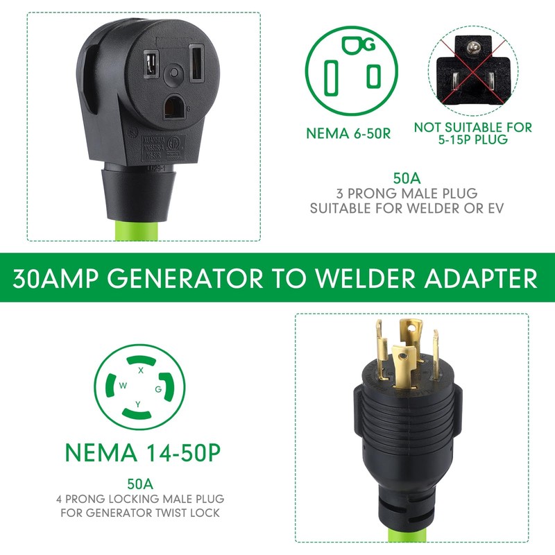 Kanayu 15 ft Welder Extension Cord Compatible with Nema L14-30p