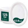 DaYammi 100% Compostable Oval Paper Plates 12 Inch, 125-Pack Heavy