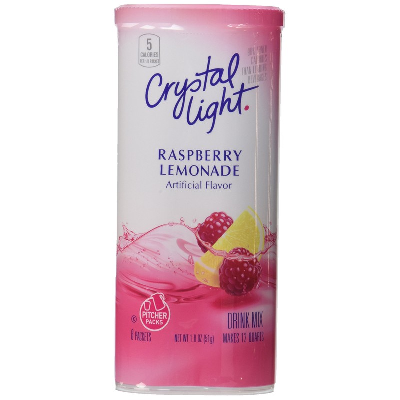 Crystal Light Raspberry Lemonade Drink Mix (Makes 12-Quarts), 1.8-Ounces Canisters