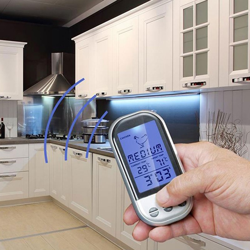 Wireless BBQ Thermometer Food Thermometer with Probe for Cooking Meat