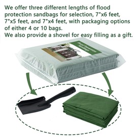 Flood Prevention Sandbags, Reusable Flood Water Barrier, Suitable for Indoor and Outdoor, etc. to Control Flooding in Rainy Season (4 feet 7 inches (Pack of 4))