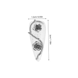 Healvian 10pcs Metal Rose Flower Charms Press Nails Thorn Design False Nails for Women and Girls Diy Gel Glue Wedding Art Supplies Reusable Decorative Manicure