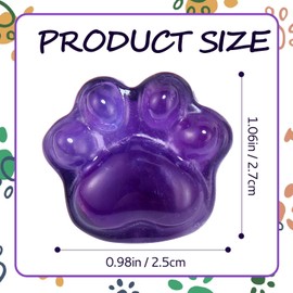 Amethyst Cat Paw Crystal Figurines Natural Healing Crystal Stones Carved Statue Cute Lucky Worry Stones for Anxiety Stress Relief Office Room Desk Decor Lover Stocking Stuffers Gifts(1, Purple)