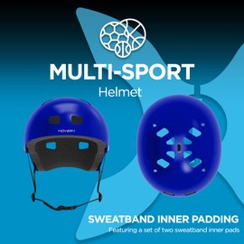 Hover-1 Sport Helmet | Hardshell Helmet with Lightweight Design, Inner Soft Padding for Comfort, Removable and Washable Liner, Large, Blue
