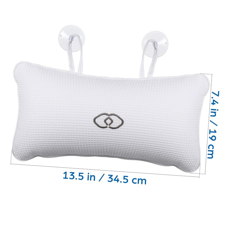 LALAFINA Bath Pillow Bathroom Bath Pillows White Anti-Slip Bathtub Pillow